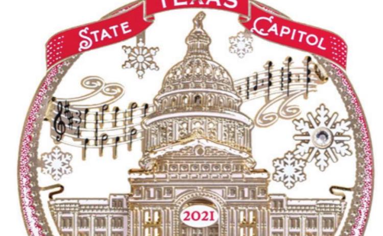 AT THE MOTLEY COUNTY LIBRARY The 2021 Texas Capitol Ornament, “Music of the Capitol,” honors over 100 years of musical performances at the Capitol. In the whimsical design, a group of carolers sing together on the South steps, encircled inside a fanciful snow globe, with music notes from the “Texas State Capitol Grand Waltz” floating behind the Capitol dome. The ornament will be one of the many gift ideas on sale at the library’s annual holiday event Dec. 2. | COURTESY PHOTO