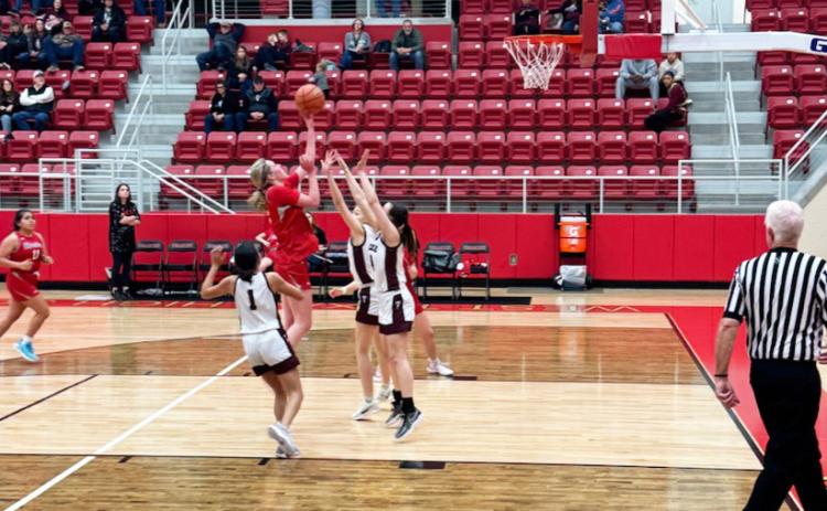 MADDIE FRANCIS DRIVES THE LANE in Stinnett during the Bi-District playoff game against Texline Feb 10. | KODIE FAIRCHILD