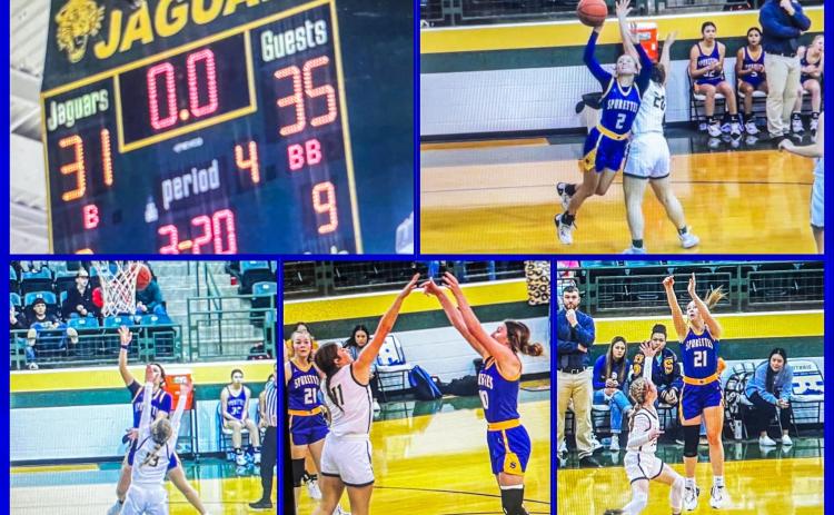 LADY JAGS The Guthrie Lady Jags varsity girls basketball team lost a close district game 35-31 to Spur Friday night at home. | COURTESY PHOTO