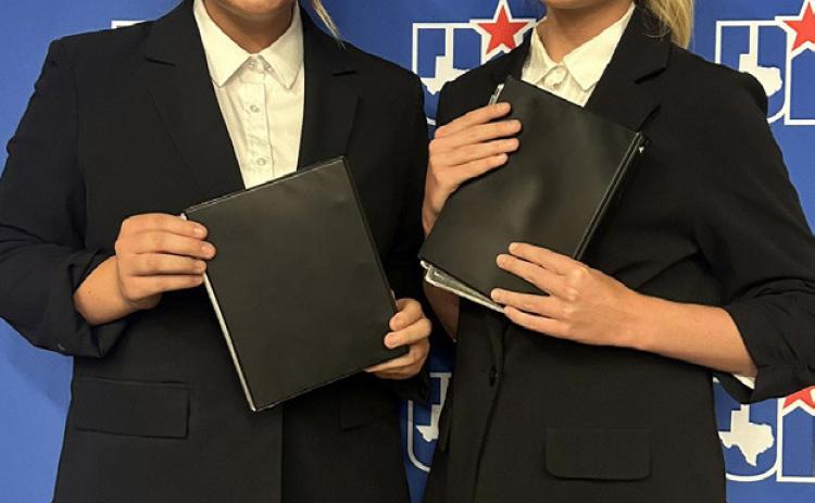 STATE HONORS Congratulations go to Guthrie’s State finalists in Poetry Interpretation: Shaylee Jouett (right) took 5th place and Jewel Johnson (left) 6th place. They competed May 18–19, 2026, at the State UIL Academic Meet in Austin. | COURTESY PHOTO