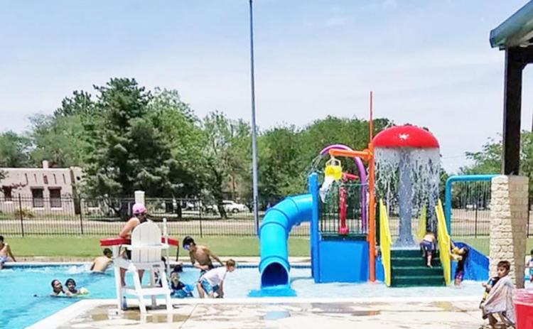 SWIMMING UNTIL SEPTEMBER The Floydada City Pool will remain open through Sunday, September 5. Families can cool off from the hot days of August at the municipal pool. The new days and hours are Tuesday through Thursday 5 to 8 p.m. and Saturday and Sunday 12 noon to 5 p.m. All parties will be scheduled on Friday and Saturday evenings. | COURTESY PHOTO