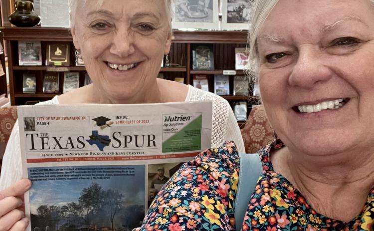 TEXAS NEWSPAPER IN THE BLACK HILLS AND BADLANDS Last week, editors Barbara Brannon (pictured here with librarian Kathy at the 1905 Carnegie Library in the Wild West town of Deadwood, South Dakota) and Kay Ellington produced newspaper issues from the road, including ongoing social media coverage of the Matador tornado. We’re grateful for the many public libraries that allowed us to work in their spaces as we traveled from town to town. | THE TEXAS SPUR