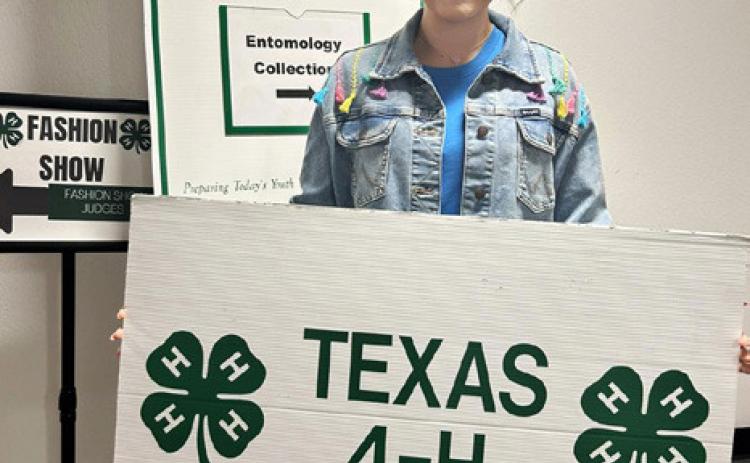 4-H ROUND UP Briscoe County’s Brynae Harrison competed in the recent 4-H Round Up Fashion Show: Natural Fibers Cotton. This category promotes all things cotton from start to finish. | COURTESY PHOTO