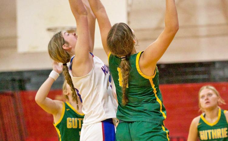 GUTHRIE BASKETBALL The Guthrie Lady Jags took a tough loss to Knox City 33-31 in the Aspermont tournament last week. They remain ranked in theTop 25 in theTABC poll. | SHERI BATY PHOTO