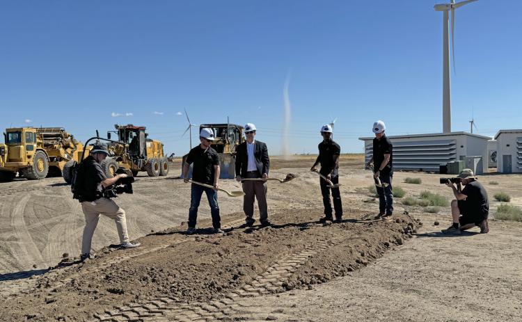 EARTH, WIND AND SKY On Aug. 28, representatives of Soluna, including CEO John Belizaire, joined local partners in turning ceremonial shovelsful of soil at the location of the company's Project Dorothy Phase 2 in Briscoe County. | CAPROCK COURIER