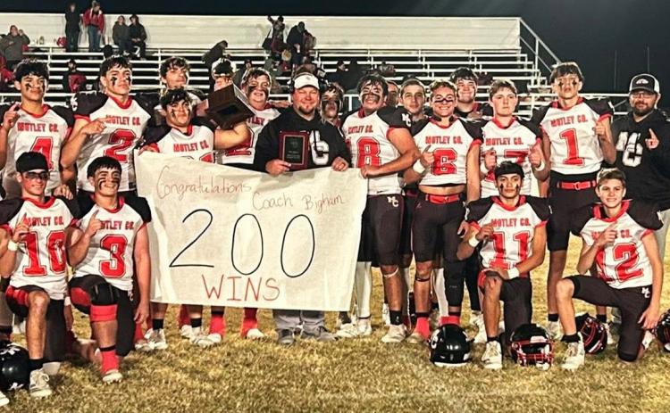 Motley County’s head football coach of 20 years, Mike Bigham, secured his 200th win across his 24 yearsofcoachinglastFridayagainstMcLean,sendingtheMatadors to the playoffs once again. | COURTESY PHOTO