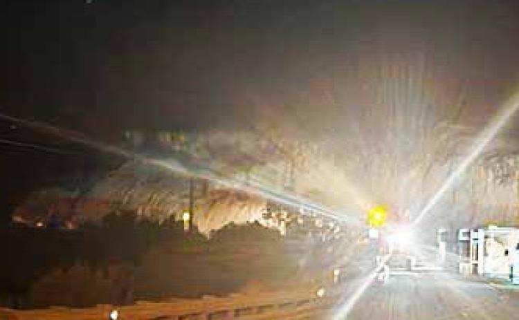 LATE NIGHT BUTTER TRUCK FIASCO played out in Briscoe County as several agencies worked for ten hours to clear the wreckage from “256 Cap” east of Silverton Wednesday night. | JEFF SMITH, BRISCOE COUNTY TxDOT SUPERVISOR