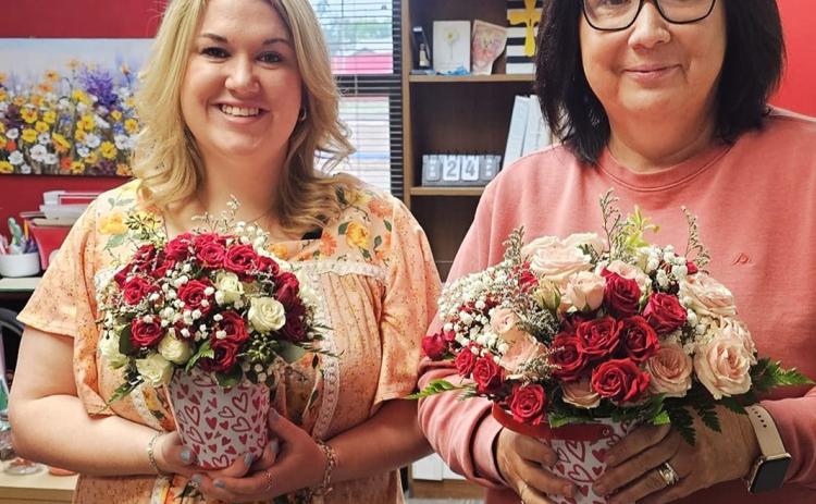 RECOGNITION Last week on Administrative Professionals Day, Motley County ISD recognizedMichaelCotherman and Jaci Deweese for all they do. | COURTESY PHOTO