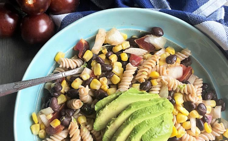 PIQUANT PASTA Add flavor to your February with this Southwestern Pasta Salad. | ANGELINA LaRUE PHOTO
