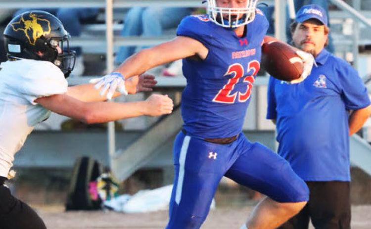 VALLEY WINS Valley picked up its first win of the season by defeating Happy 66-64 on Friday night. Sophomore Cole Walden rushed for 332 yards rushing on only 23 carries for six touchdowns. | SHADI BUCHANAN