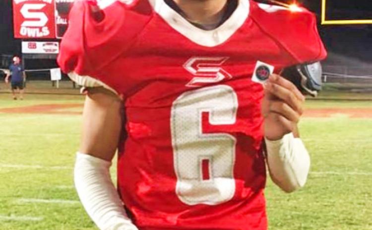 Israel Flores, senior, of Silverton was selected as the Texas 1A Fan Sticker Player of the Week in last week’s varsity football game versus Nazareth. | COURTESY PHOTO