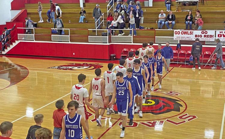 OWLS WIN The Silverton boys varsity basketball team defeated White Deer at home 64-6 Tuesday night, and then won another district game Friday night by beating Claude 63-19 on the road. | COURTESY PHOTO