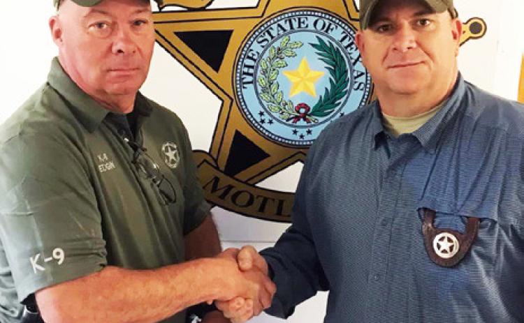 MOTLEY RESERVE DEPUTY Motley County has hired a new reserve deputy in the Sheriff’s Office. W. Egen (left) is a K-9 officer. | COURTESY PHOTO