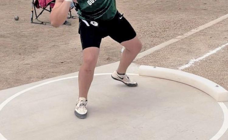 STATE BOUND Guthrie’s Hadley Ray, who was the regional champion in shot put with a throw of 44’7.5”, will be representing Guthrie in his event at the State track meet in Austin May 12-13. | COURTESY PHOTO