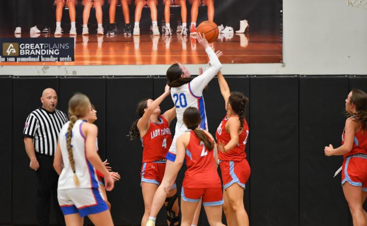 COVERED UP BY COYOTES The Valley Lady Patriots basketball team, ranked #1 in the State for most of the season and last year’s State runners-up, had their playoff run cut short by the Borden Lady Coyotes.The other two Caprock Country girls basketball teams also still in the playoffs, the Motley County Lady Matadors and the Guthrie Lady Jaguars, also had their seasons ended with Area playoff losses. SPOTLIGHT PHOTOS PAGES 8-10. | AINSLEE BUCHANAN