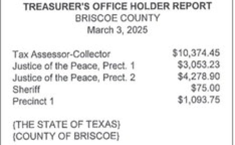 Texans Feeding Texans affidavit of completion of 2024 grant accepted by Briscoe commissioners
