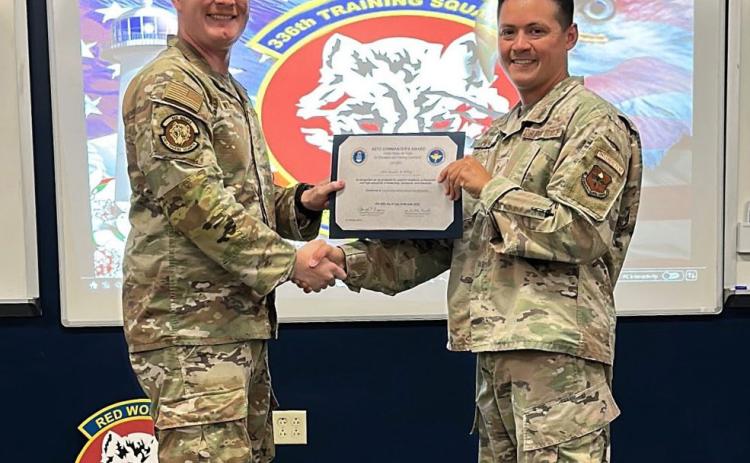 PATRIOT TOP GRADUATE IN USAF Micah Willey of Turkey, completed Tech School at Keesler Air Force Base as Top Graduate in July. | COURTESY PHOTO