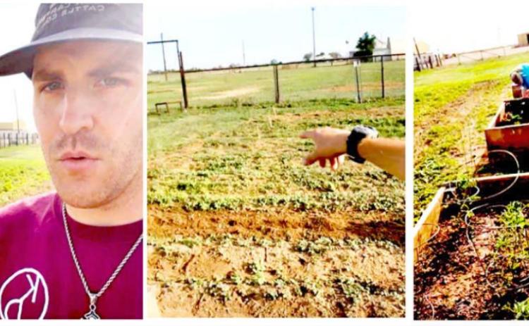 AT THE GREEN GATE The Briscoe County Rodeo Grounds is home to Silverton’s community garden, free for the picking for personal use. Mason Carter, extension agent, points out this year's plans for the Silverton community garden. | COURTESY PHOTO