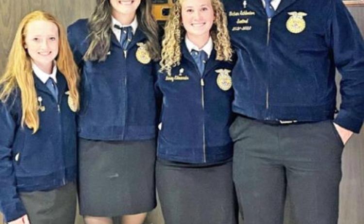 VALLEY FFA Reese Cruz, Laney Edwards, Cecy’Le Pigg and Tucker Schlueter attended the FFA Area Leadership Conference at Clarendon College last week. | COURTESY PHOTO