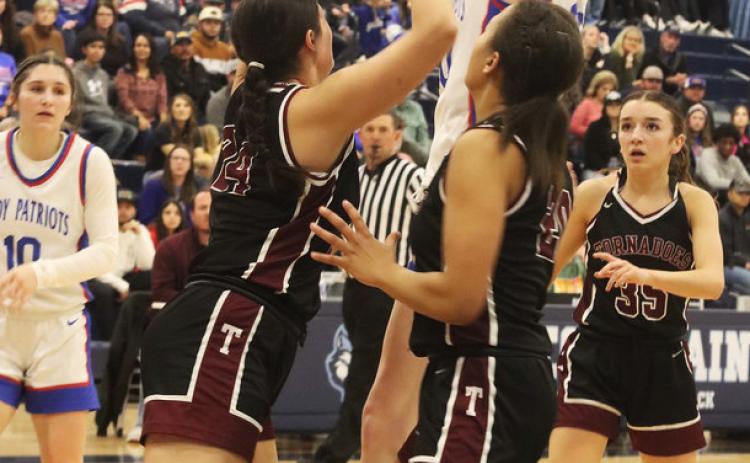VALLEY VICTORY The Valley Lady Patriots, #1 in the state, advanced to the regional quarterfinals by defeatingTexline 45-24 thanks to a big second half during a Class 1A area round clash at West Plains High School on Friday night. This week they were to face the McLean Lady Tigers Tuesday night in Panhandle for the Regional Quarterfinal. | SHADI BUCHANAN PHOTO