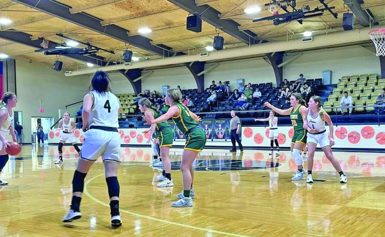 LADY JAGS STOPPED The Guthrie Lady Jags lost 66-18 to Jayton last week in a district game. The Jayton girls team is 14-2 on the season and lead the district at 3-0. | COURTESY PHOTO