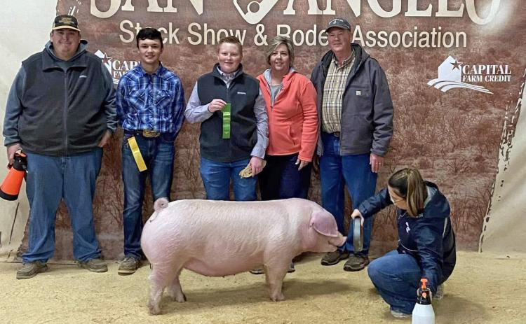 SANANGELOHONORS Daxton Saul of Valley High School won the following honors in the San AngeloStarGiltShow:5thplace heavyweight Landrace; 6th place heavyweight Landrace. | COURTESY PHOTO