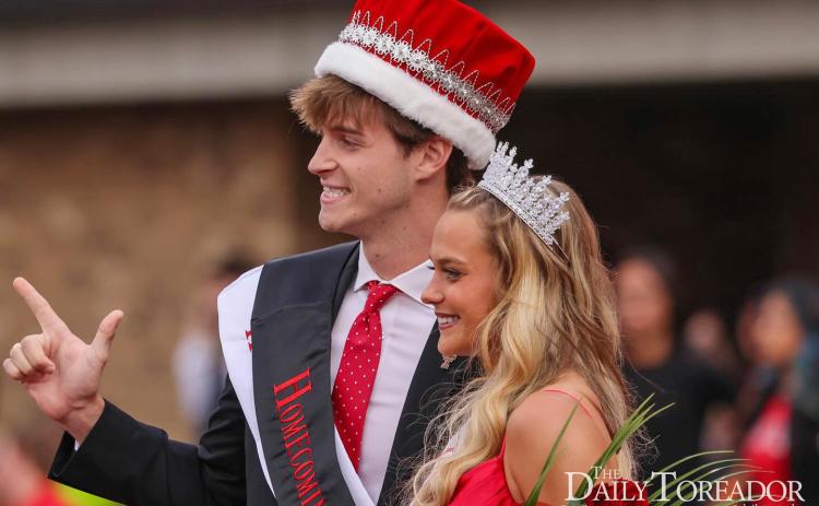 Texas Tech announced its 2024 Homecoming King Tate Hutchinson, of Sigma Chi, and Queen McKeely Underwood, of Kappa Kappa Gamma, during halftime of the matchup between Tech and Baylor Saturday. Hutchinson is a graduate of Paducah High School. | DAILY TOREADOR PHOTO