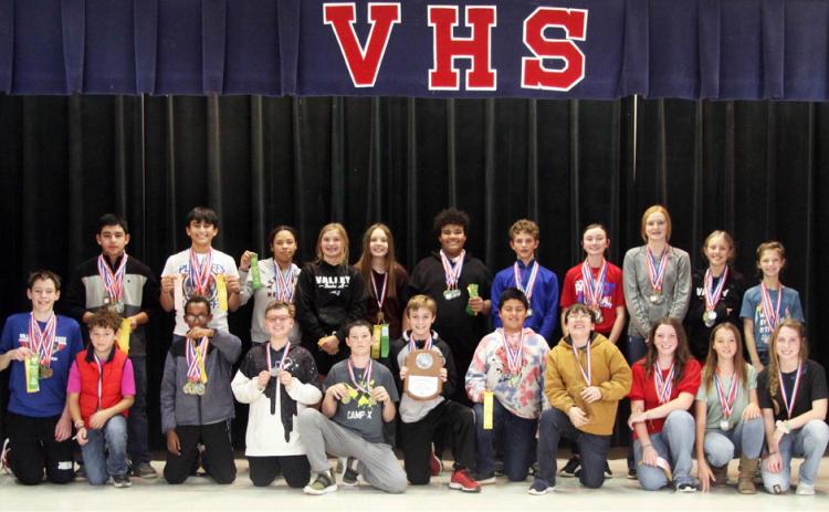 Congratulations go to these Valley School students who participated in UIL competitions recently. In the Elementary catgory, Valley scored 1167.83 points to win overall. Junior High scored 804 points to win overall. | COURTESY PHOTOS