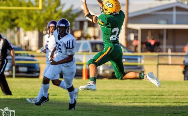 JAGUARS STOPPED The Guthrie Jaguars varsity football team battled to a close loss, falling to Lorenzo 51-57. They battled hard the entire night with only 7 players. | COURTESY PHOTO