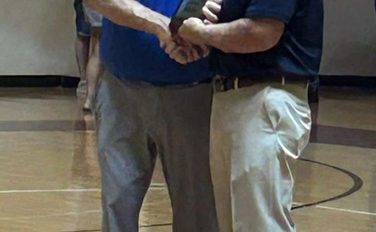 HALLOFFAME Congratulations gotoGuthrie’sRoddyShipman (right), who was inducted into the Texas Six Man Coaches Hall of Fame for basketball on Saturday night inWichita Falls. | COURTESY PHOTO