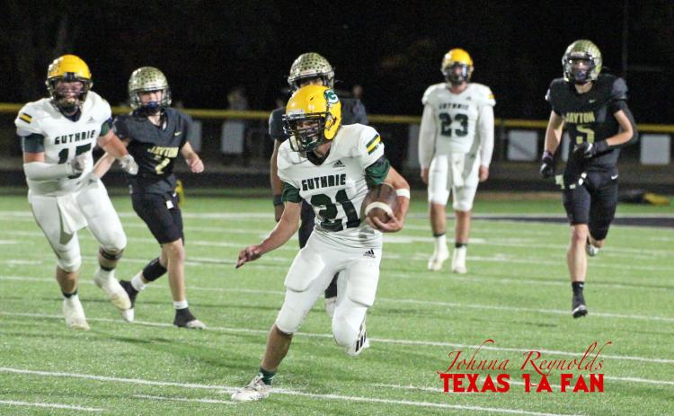 GUTHRIE LOSS The Guthrie Jaguars fell to the Jayton Jaybirds 60-8 last week in a district match-up. | TEXAS 1A FAN PHOTO
