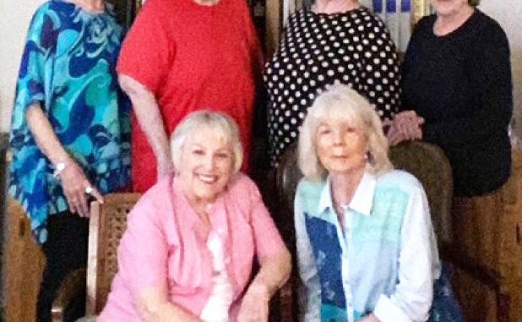 Lifelong friends gathered in Matador in May at the home of Ronnie and Kay Bailey for their annual reunion. Each has celebrated her 80th birthday, and most have known each other since birth or early years. Front row: Carolyn Pohl Limmer of Snyder, Melanie Brown Camp of Jacksboro; back row: Cherri Barton Karr ofWhitney, Kay Rattan Bailey of Matador, Janie Brooks of Lakeway and Carol Campbell of Colorado Springs, Colorado. | COURTESY PHOTO