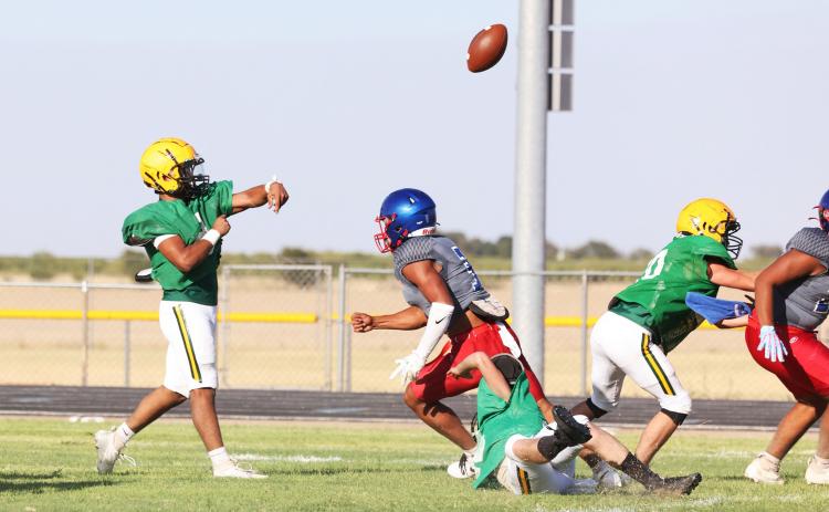 The Guthrie Jaguars faced Knox City in their first scrimmage of the new football season. | SHERI BATY PHOTOS