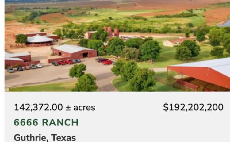 SIXES SOLD The sale of the legenday Four Sixes Ranch, which went under contract in May 2021 to an investors’ group headed by television producer/writer Taylor Sheridan, has been finalized as of Jan. 22, according to media reports and the brokerage’s website. | COURTESY PHOTO