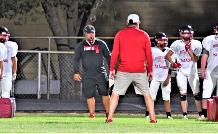 MIDNIGHT MADNESS Coach Mike Bigham’s Motley County Matadors kicked off the new football season with Midnight Madness as Friday turned into Saturday at 12:01 a.m. Bigham’s Mats made it all the way to the state championship game last year, and 2022 marks his 17th year in Matador. | COURTNEY MENDOLA PHOTO