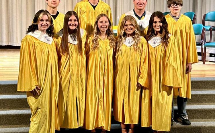 Guthrie High School’s National Honor Society recently inducted two new members, John Smith and Brett Hardin. | COURTESY PHOTO