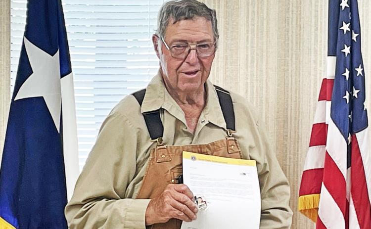 SERVICE AWARD At the Motley County May Lions Club meeting, LionVaden Hays was recognized with his 10 years of service award. | COURTESY PHOTO