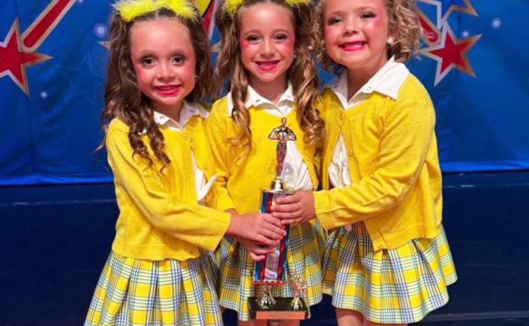 TINY DANCERS Everlee Taylor, Georgia Pigg and Brooke Fuston have spent the season under the dedicated instruction of Ms. Sherry in Lubbock. | COURTESY PHOTO
