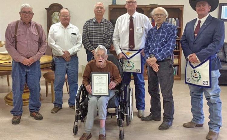 Marshall honored for 60 years with Matador Masonic Lodge