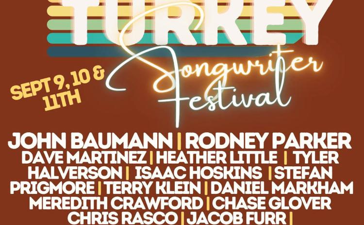 Hotel Turkey to hold Songwriter Festival Sept. 9-11