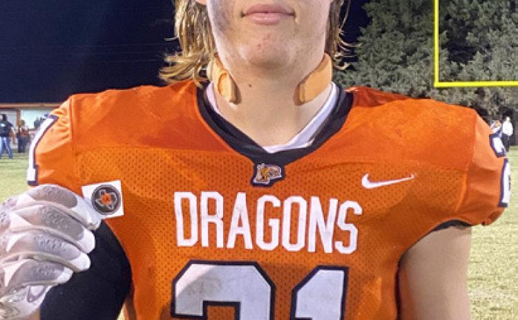 Senior HagenTucker of the Paducah Dragons varsity football team was selected Sticker Player of the Week by Texas 1A Fan. | TEXAS 1A FAN