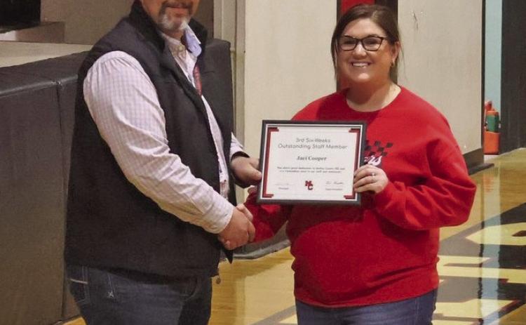 Jaci Cooper was selected as the Motley County ISD Staff Member of the Six-Weeks. She was recognized for “doing an awesome job running the office while taking care of students and staff.” | COURTESY PHOTO