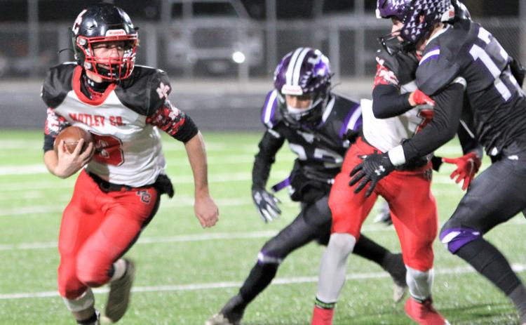 SEASON ENDS Last Friday night, No. 1 1A D1 Benjamin beat Motley County 56-6. Motley County was a state finalist last year. The Benjamin Mustangs (10-0) advance to play Newcastle, while Jayton (8-3) and Throckmorton (8-3) meet in the other region semifinal. | COURTNEY MENDOLA PHOTO