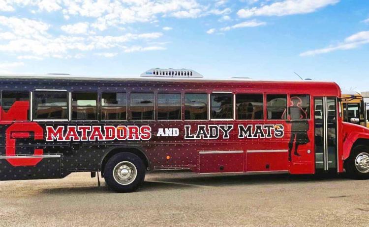 NEW MATADOR TRAVEL BUS  was delivered by AZ Bus Sales Friday, Jan 17, boasting a bold Motley County Matador paint job—allowing teams to travel in a style worthy of their talents. | KODIE FAIRCHILD