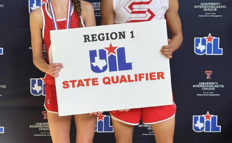 Qualifying for State cross country at last week’s Regionals in Lubbock were Silverton’s Melody Rampley and Haygen Lopez. Rampley earned a bronze medal with a third place finishing time of 12:53.3 and Lopez finished in the top 10 with 18:36.3 to qualify. The UIL Class 1Aboysandgirlsstate cross country meet is set for Saturday, Nov. 2, at Old Settlers Park in Round Rock. | COURTESY PHOTO
