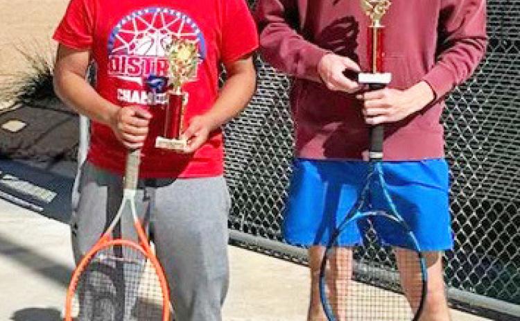 Leo Cruz and Eean Hartman won the Doubles Championship match at the Tascosa Tennis Match in AmarilloMarch20. | COURTESY PHOTOS