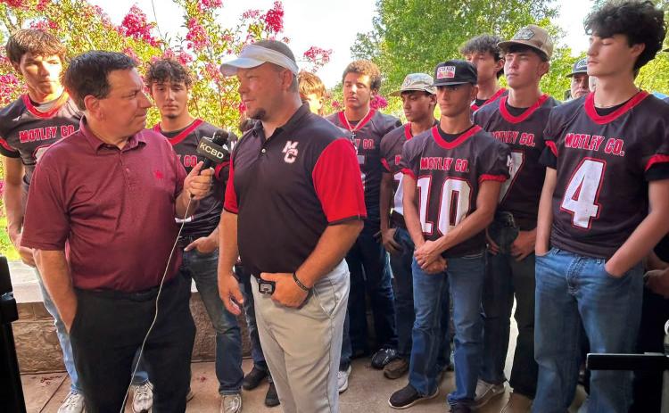 MOTLEY SNEAK PEEK “We want to compete, win district championships, and make a run in the playoffs,”Motley County head football coach Mike Bigham told KCBD sportscaster Pete Christy July 21. | COURTESY PHOTO