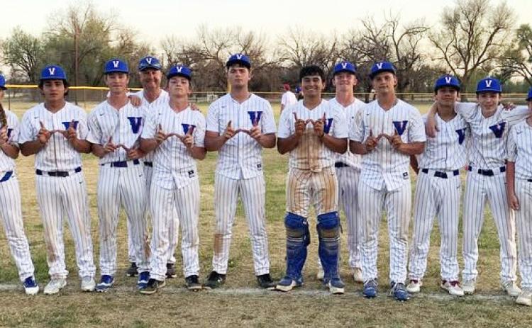 VALLEYWINS Fresh off a state championship basketball season, the Valley Patriots baseball team won their season opener versus Roby 19-15 in a come-from-behind victory last week. | COURTESY PHOTO