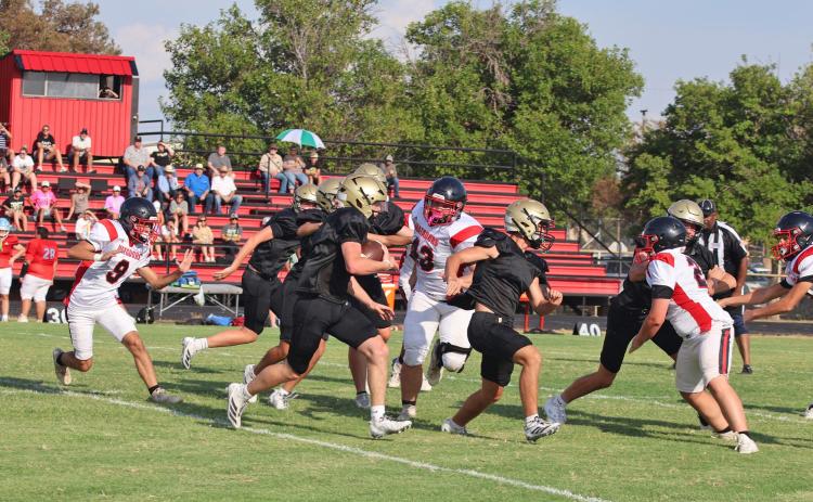 The Motley County Matadors faced the reigning State champion Jayton Jaybirds in a scrimmage last week. | COURTESY PHOTO