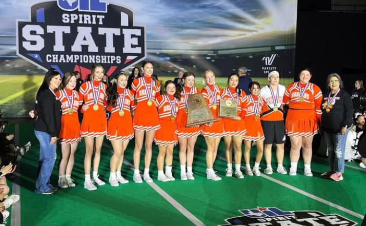 3RD IN STATE The Paducah Dragons cheer squad placed 3rd overall in the 2024 UIL Spirit State Championship and 1st in Crowd Leading Cheer at the State Cheer Competition in Fort Worth. Congratulations go to the cheerleaders as well as their sponsors Sophie Garibaldi, Courtney Canales andTate Hutchinson. | COURTESY PHOTO